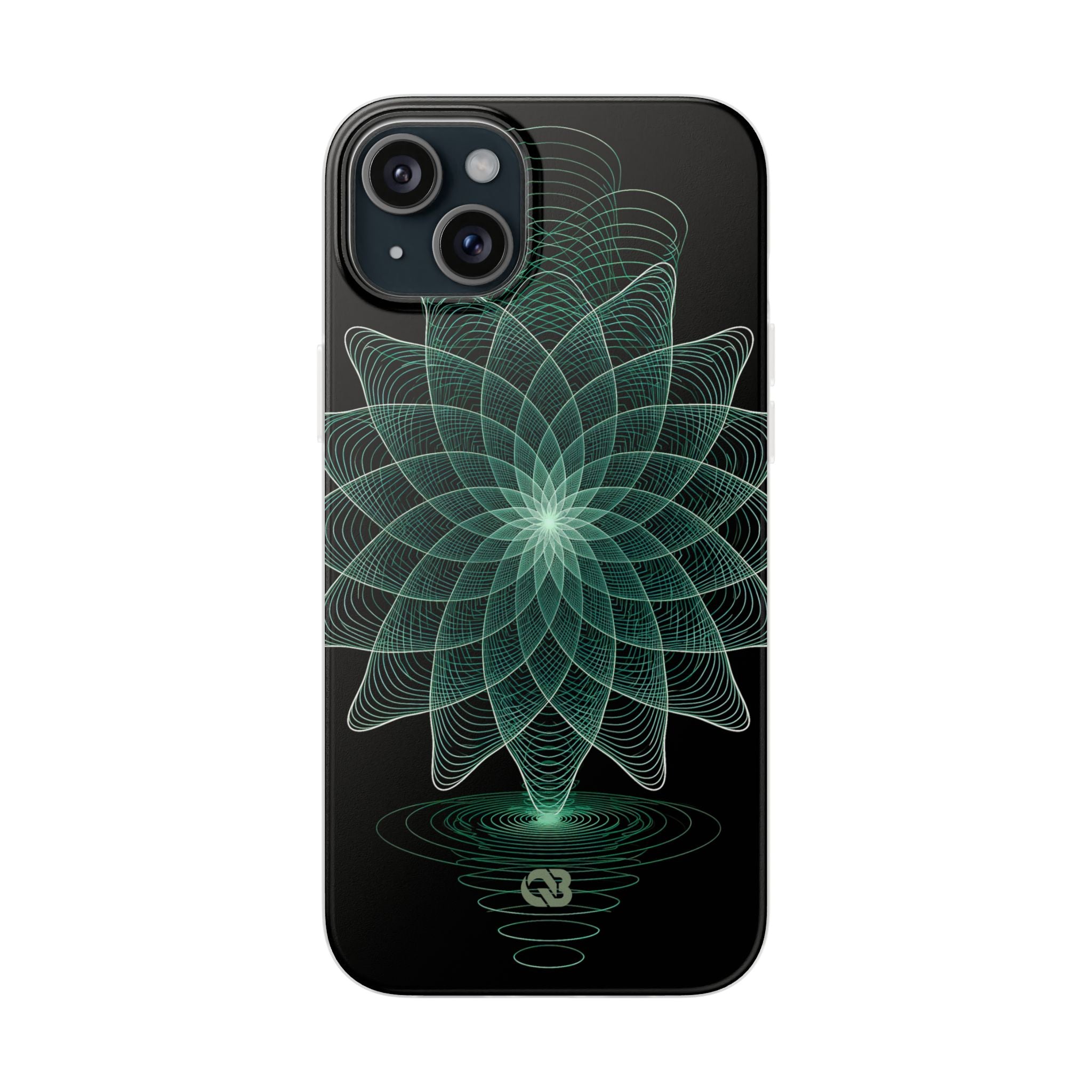 Green Lite Phone Case for iPhone - Cyan Signal Bloom