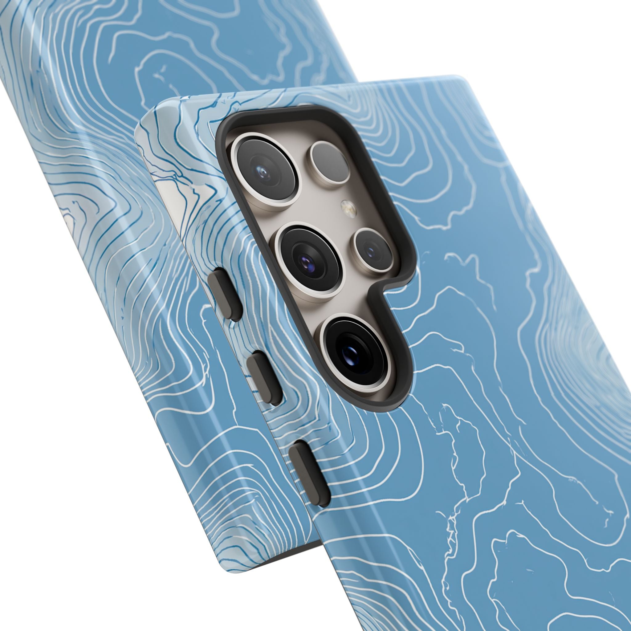 Blue Tough Phone Case for Samsung - Glacial Ridge Topo