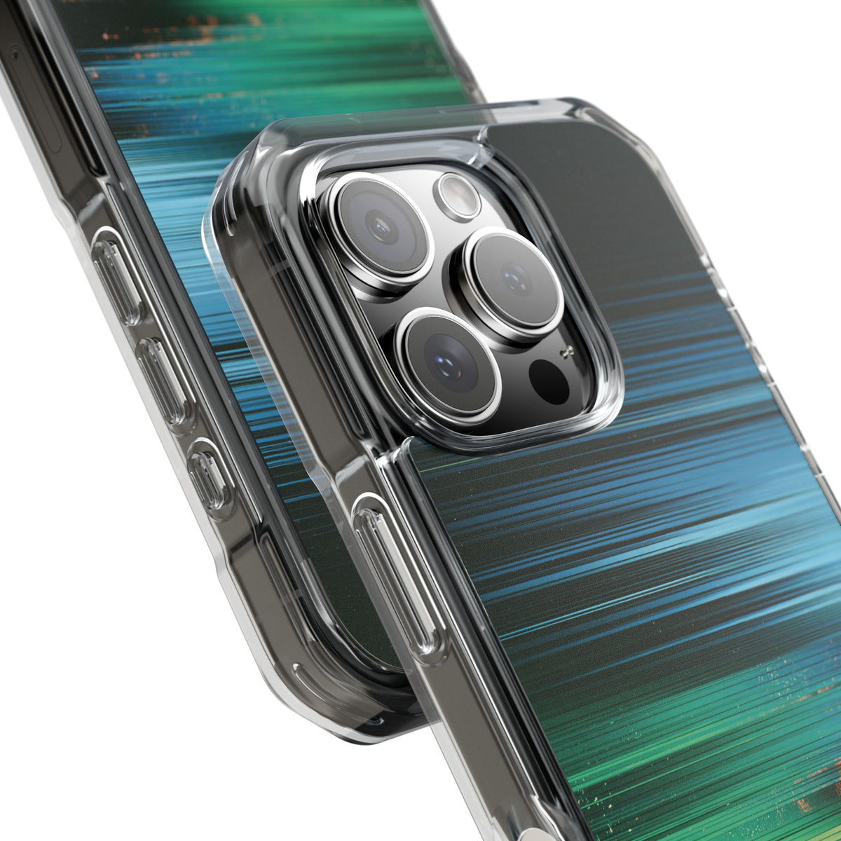 Digital Shoreline Drift · Clear Impact Magnetic Phone Case for iPhone ·  Teal