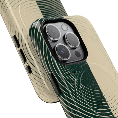 Green Tough 2.0 Magsafe Phone Case for iPhone - Evergreen Split Grain