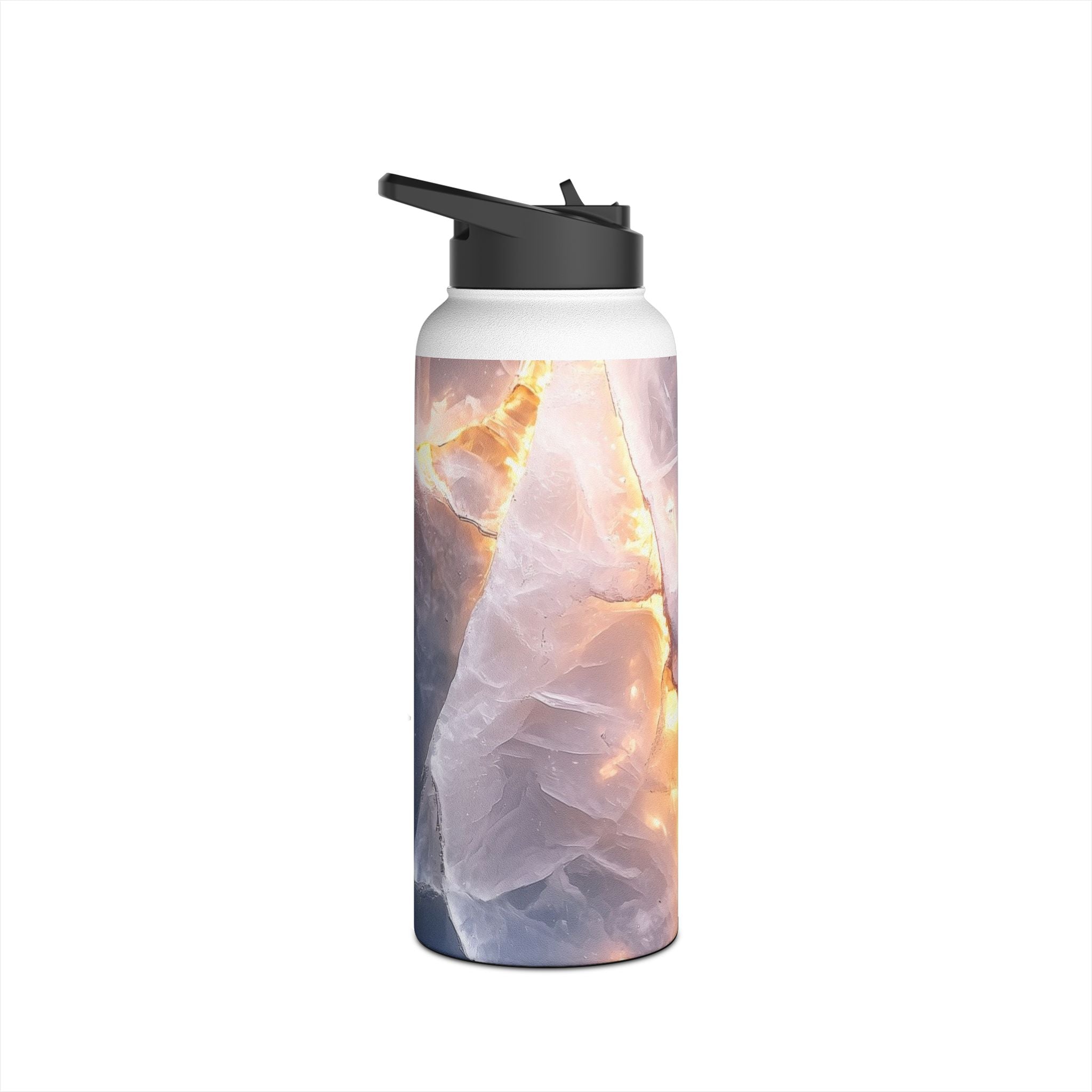 Crystal Veins Glow - Stainless Steel Water Bottle