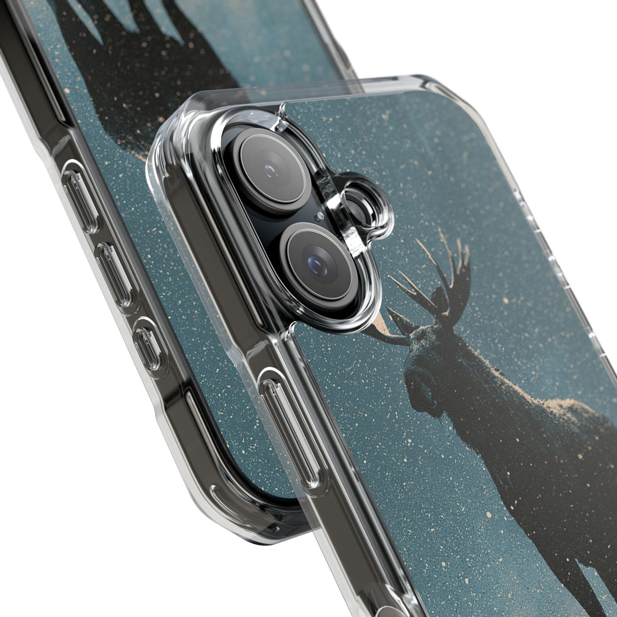 Nordic Boreal Moose · Clear Impact Magnetic Phone Case for iPhone · Blue