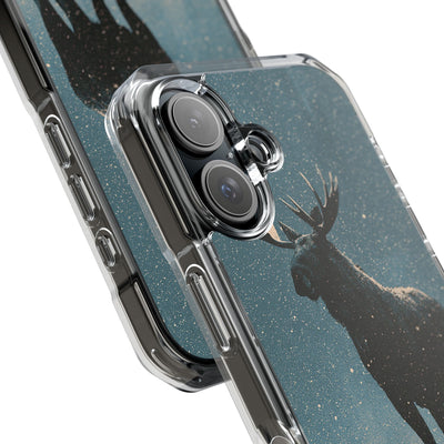 Nordic Boreal Moose · Clear Impact Magnetic Phone Case for iPhone · Blue