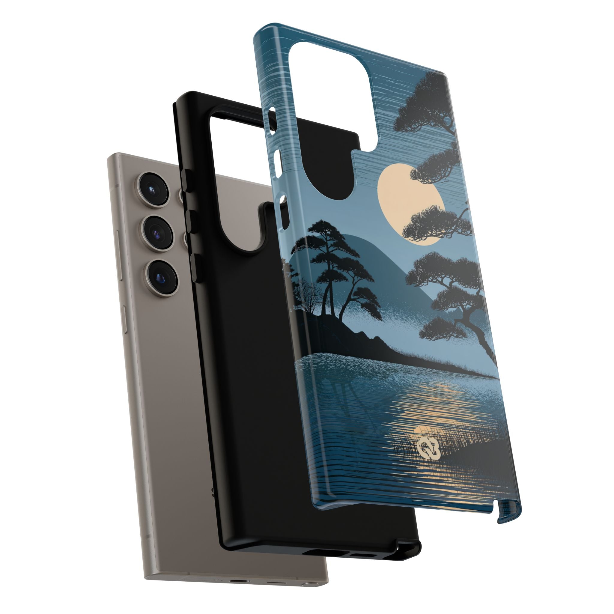 Blue Tough Phone Case for Samsung - Midnight Kyoto Pine