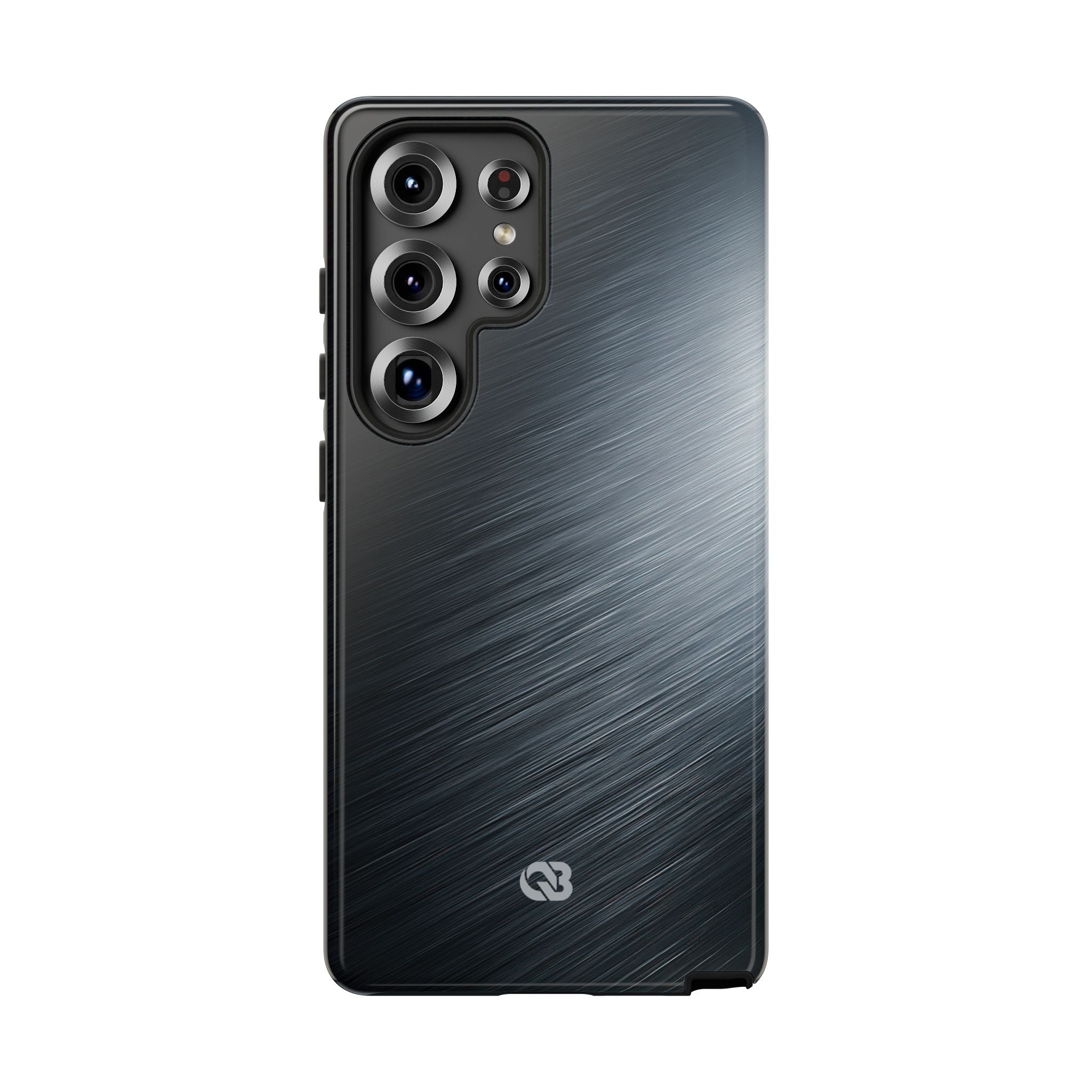 Grey Tough Phone Case for Samsung - Charcoal Brushed Steel