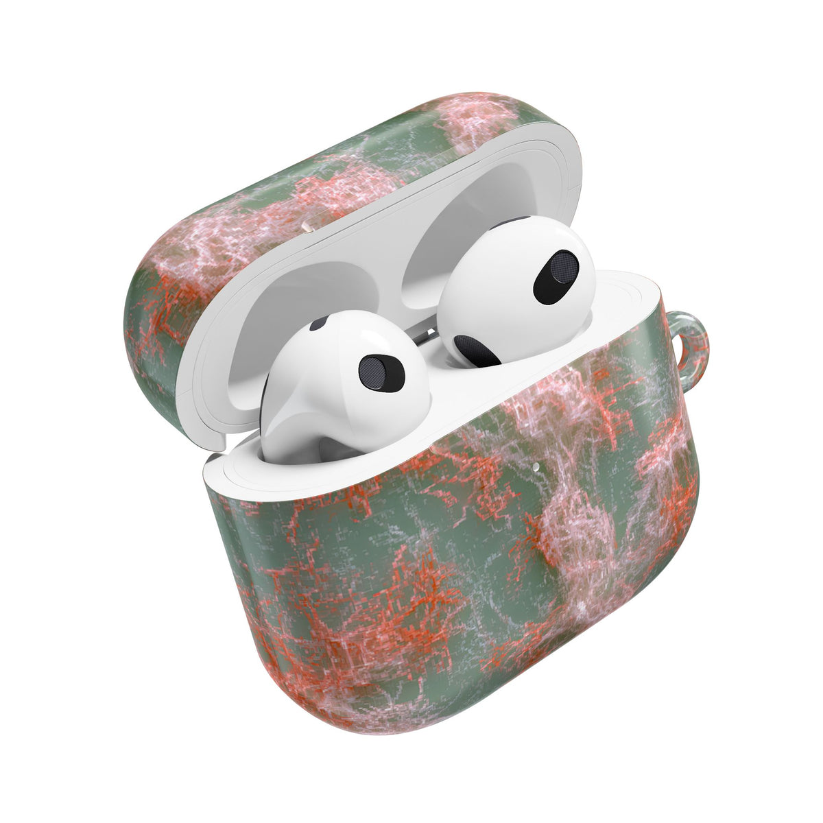 Coral Pixel Matrix · Hard Case for AirPods & AirPods Pro · Green
