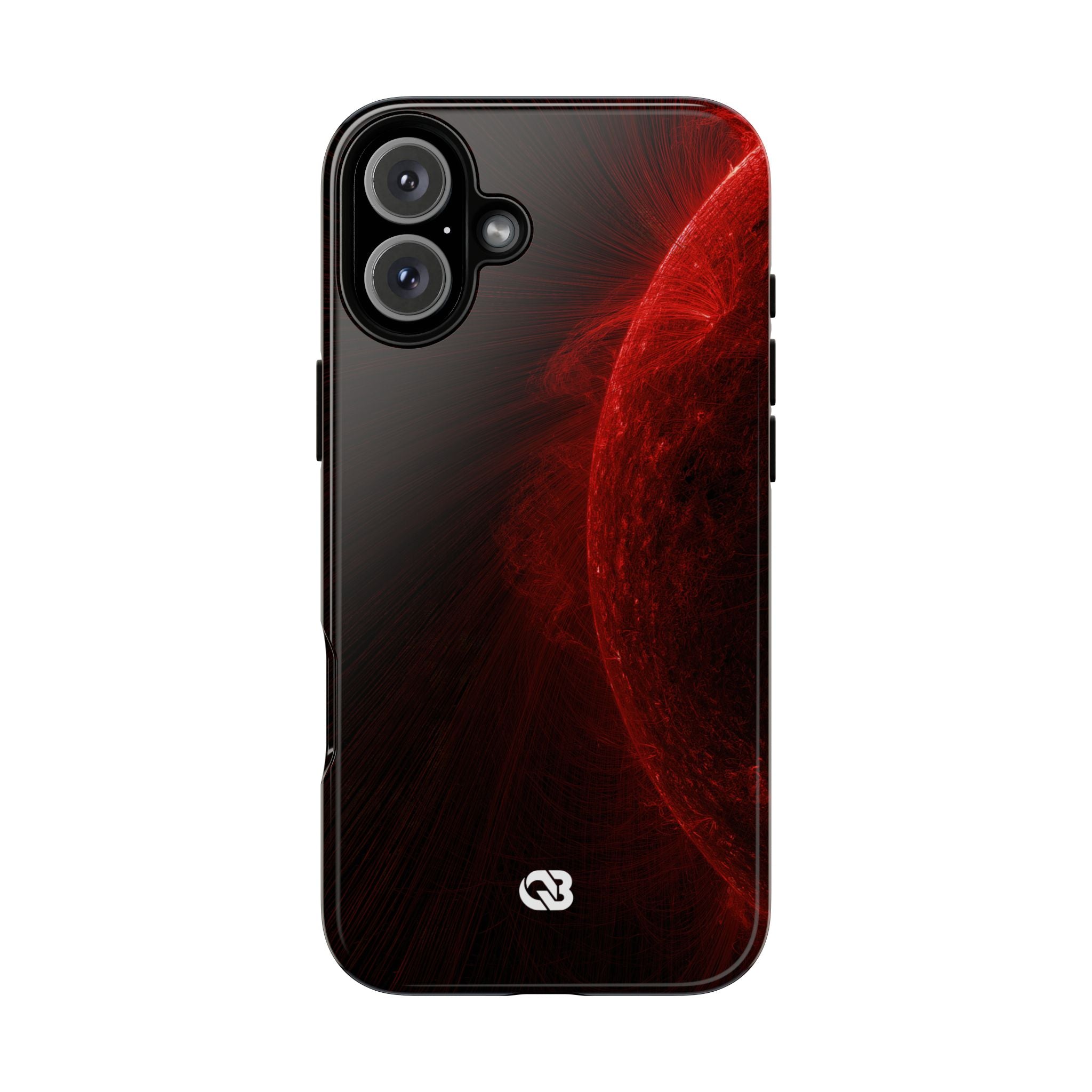 Red Tough Phone Case for iPhone - Solar Crimson Flare
