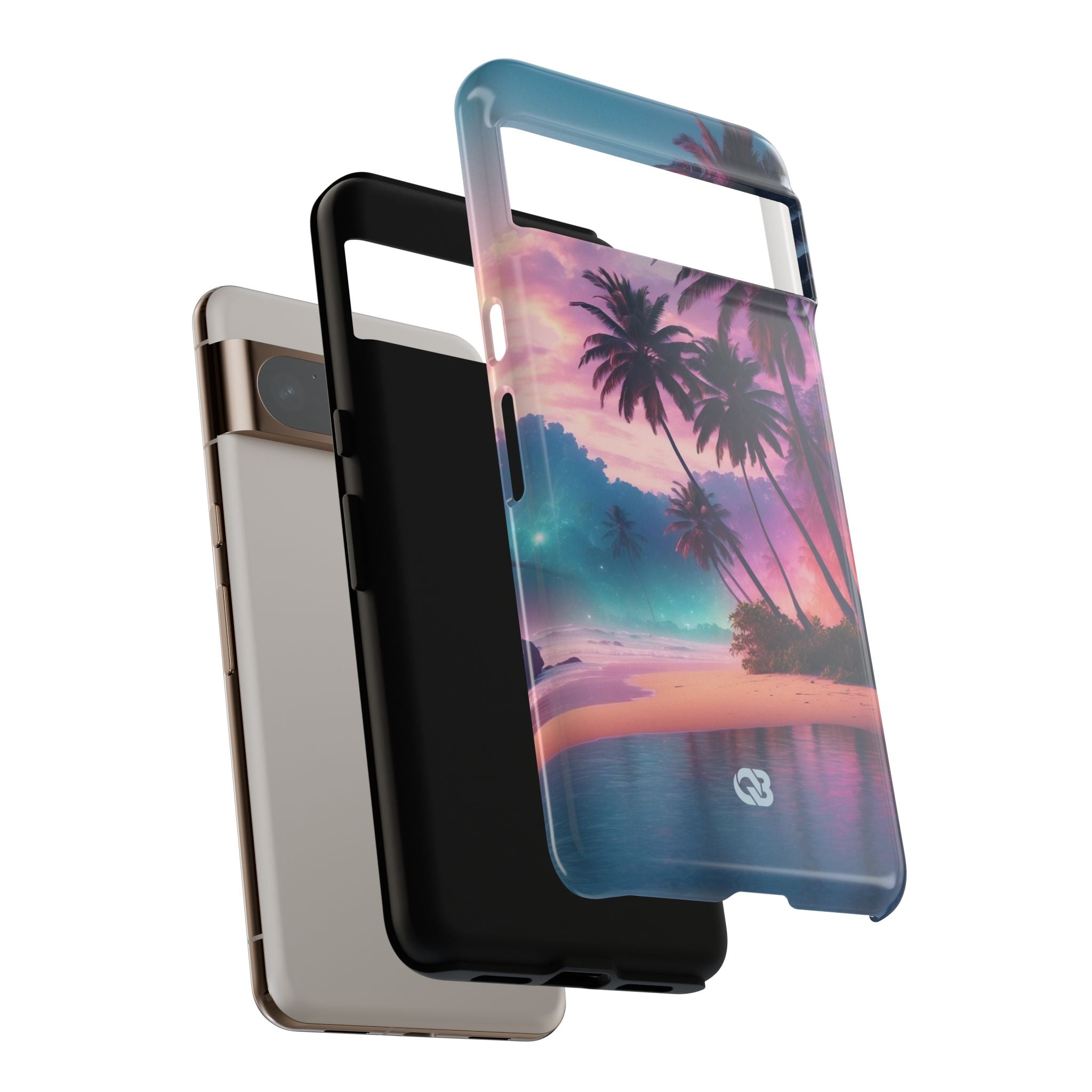 Neon Shore Palms · Tough Handyhülle für Google Pixel