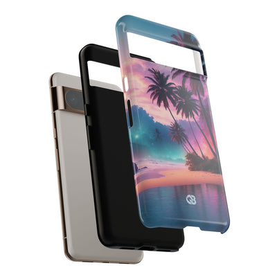 Neon Shore Palms · Tough Handyhülle für Google Pixel