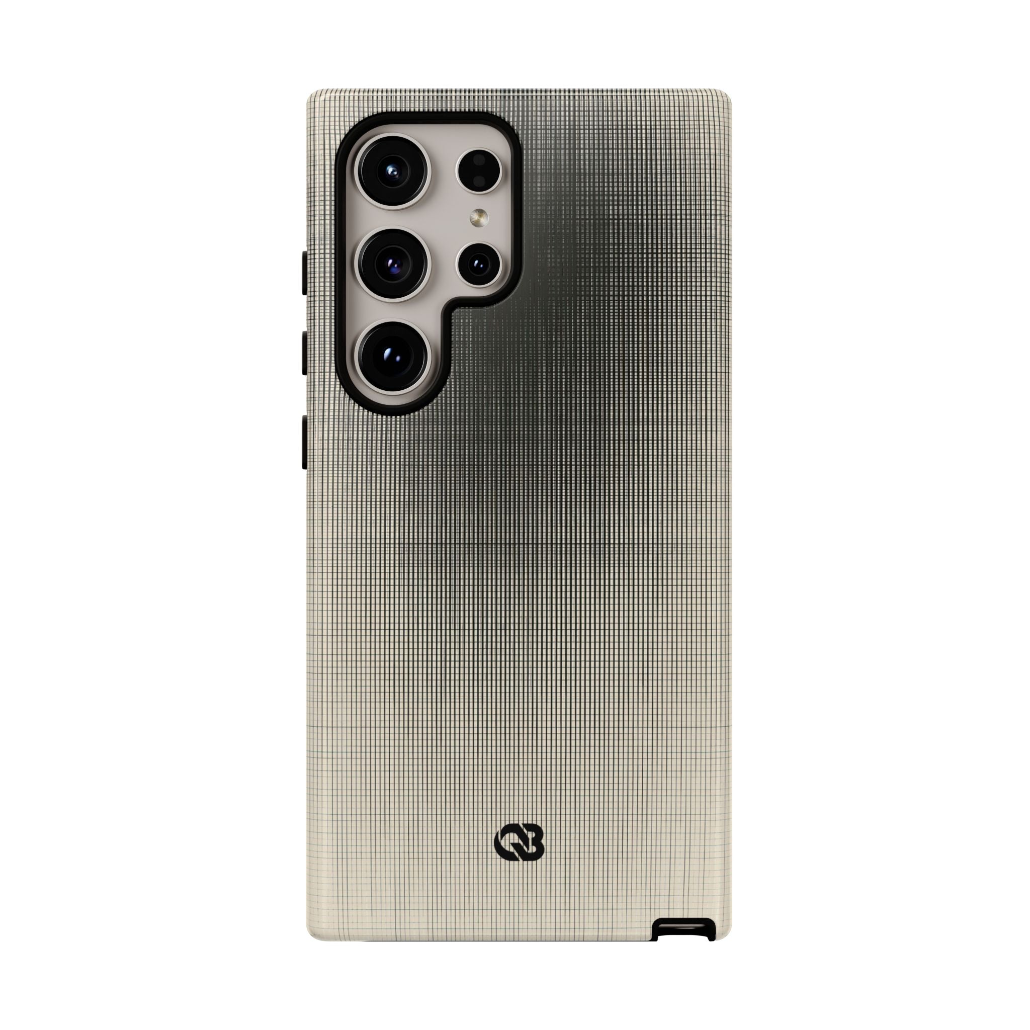 Beige Tough Phone Case for Samsung - Carbon Screen Grid