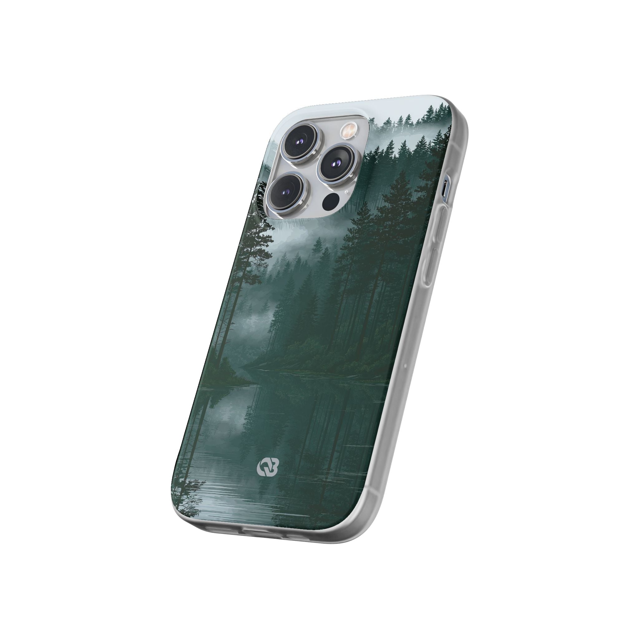 Green Lite Phone Case for iPhone - Misty Evergreen Mirror