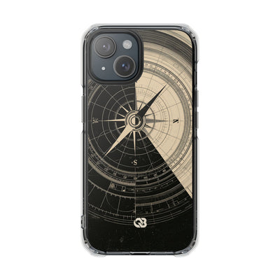 Beige Impact MagSafe Phone Case for iPhone - Obsidian Nautical Blueprint