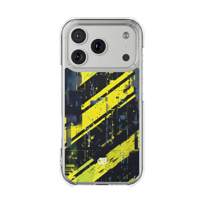Acid Hazard · Clear Impact Magnetic Phone Case for iPhone ·  Yellow