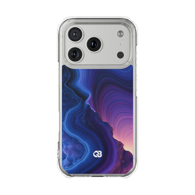 Radiant Strata · Clear Impact Magnetic Phone Case for iPhone · Blue