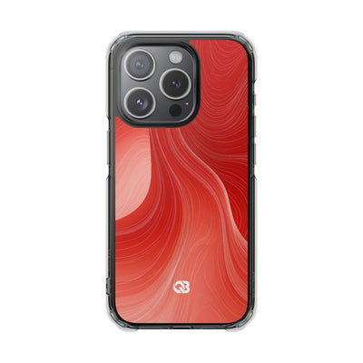 Red Impact MagSafe Phone Case for iPhone - Crimson Silk Strands