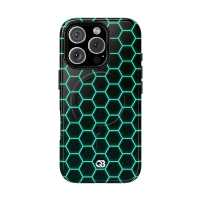 Neon Hex Spectrum · Tough 2.0 Magnetic Phone Case for iPhone · Teal