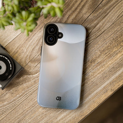 White Tough Phone Case for iPhone - Frosted Ribbed Sphere