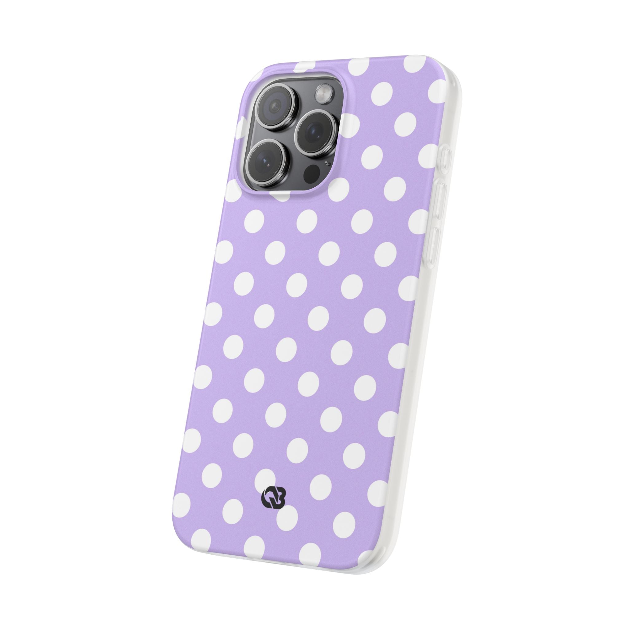 Lavender Polka Grid · Soft Phone Case for iPhone