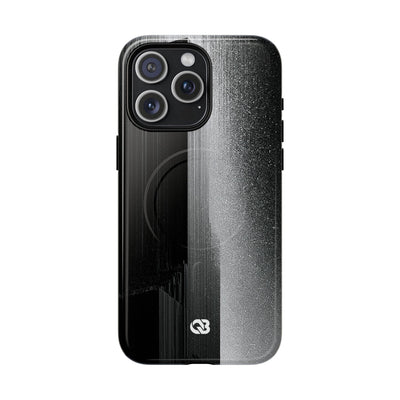 Black Tough 2.0 Magsafe Phone Case for iPhone - Brutalist Pixel Monolith