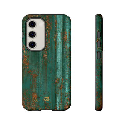 Teal Tough Phone Case for Samsung - Verdigris Copper Siding