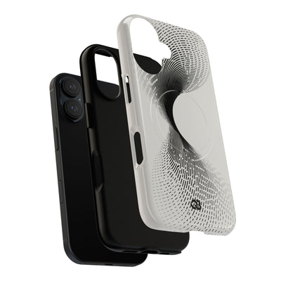 White Tough 2.0 Magsafe Phone Case for iPhone - Linear Torsion Grid