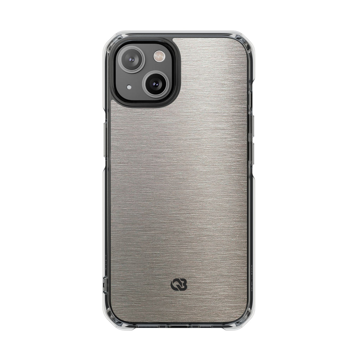Brushed Silver Alloy · Clear Impact Magnetic Phone Case for iPhone ·  Silver