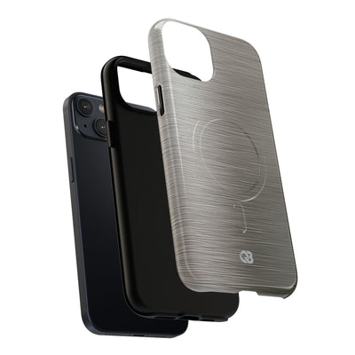 Grey Tough 2.0 Magsafe Phone Case for iPhone - Brushed Industrial Steel