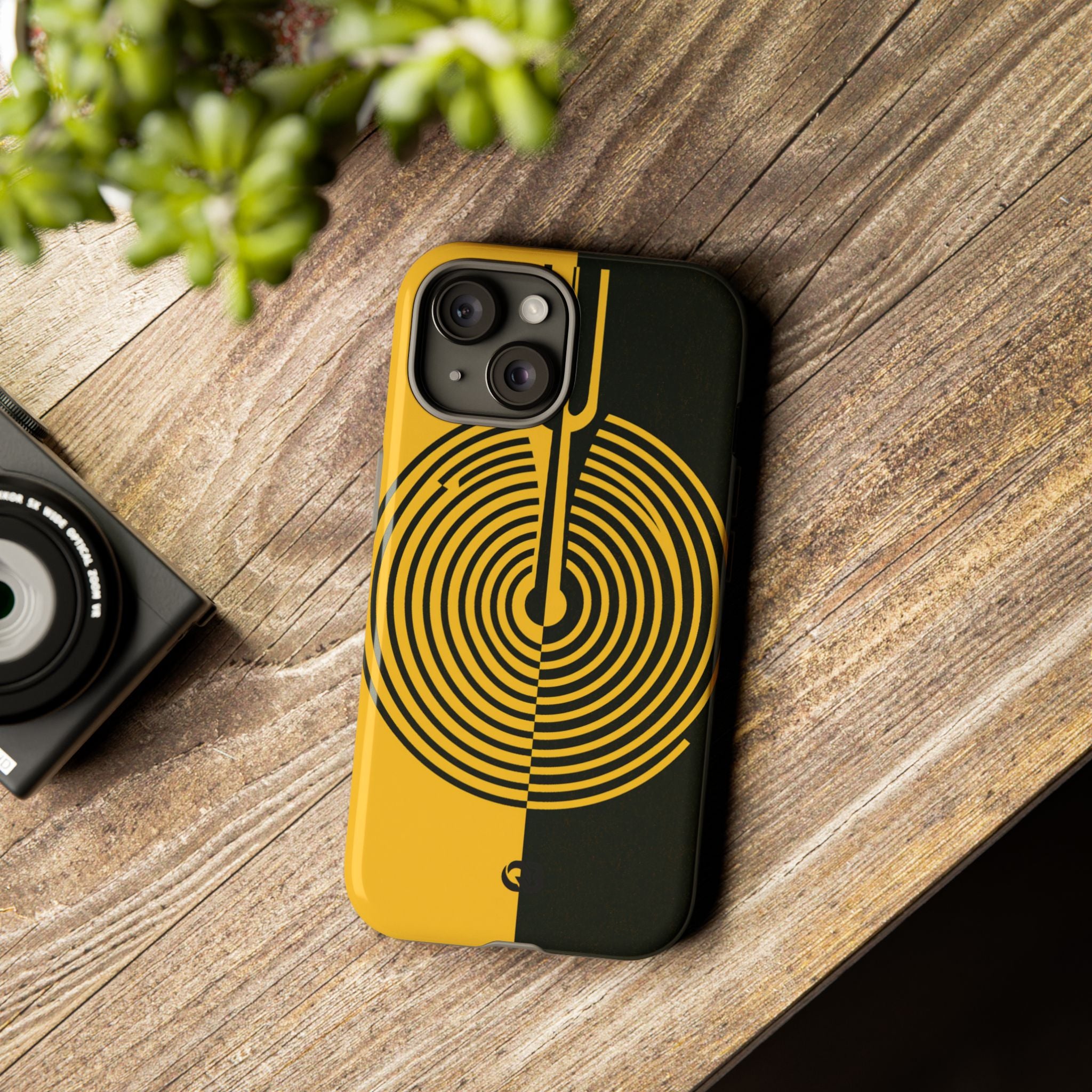 Yellow Tough Phone Case for iPhone - Voltage Sector Pulse