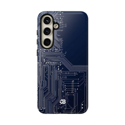 Blue Tough Phone Case for Samsung - Cobalt Data Stream