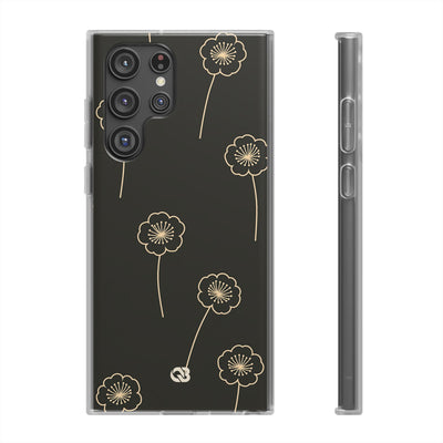 Black Lite Phone Case for Samsung - Obsidian Sand Petals