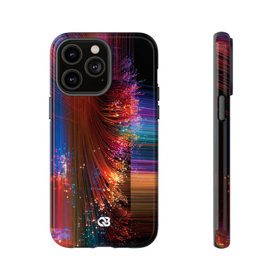 Black Tough Phone Case for iPhone - Cyber Optic Streak