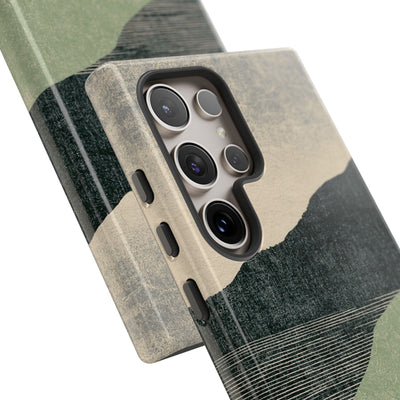 Green Tough Phone Case for Samsung - Moss Ridge Grain