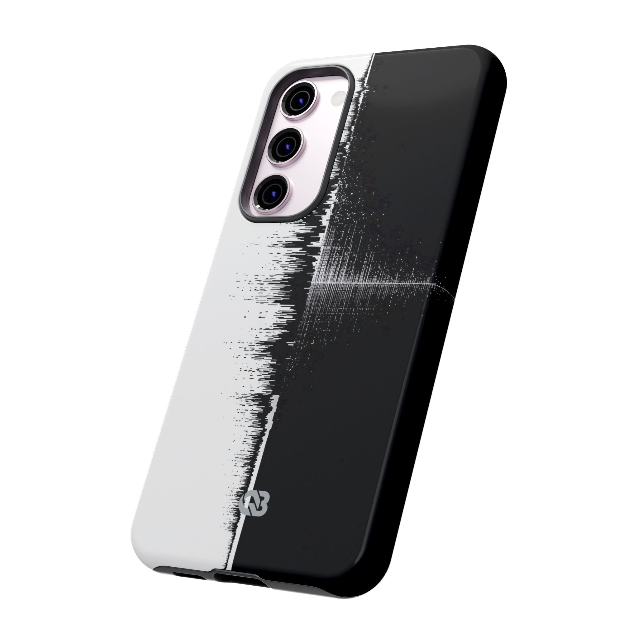 Black Tough Phone Case for Samsung - Static Signal Split