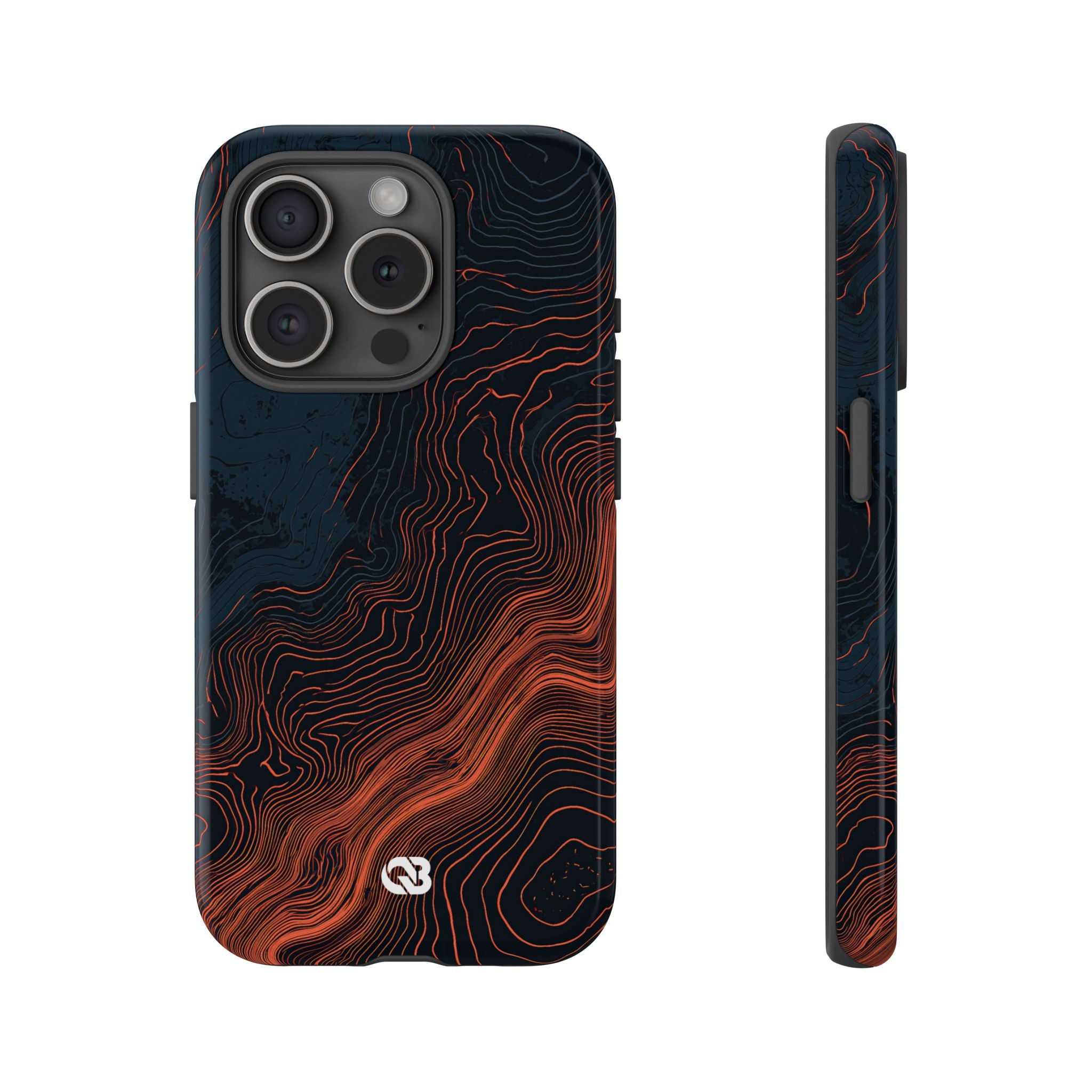 Black Tough Phone Case for iPhone - Volcanic Basalt Map