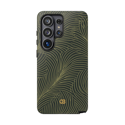 Green Tough Phone Case for Samsung - Dark Olive Plume