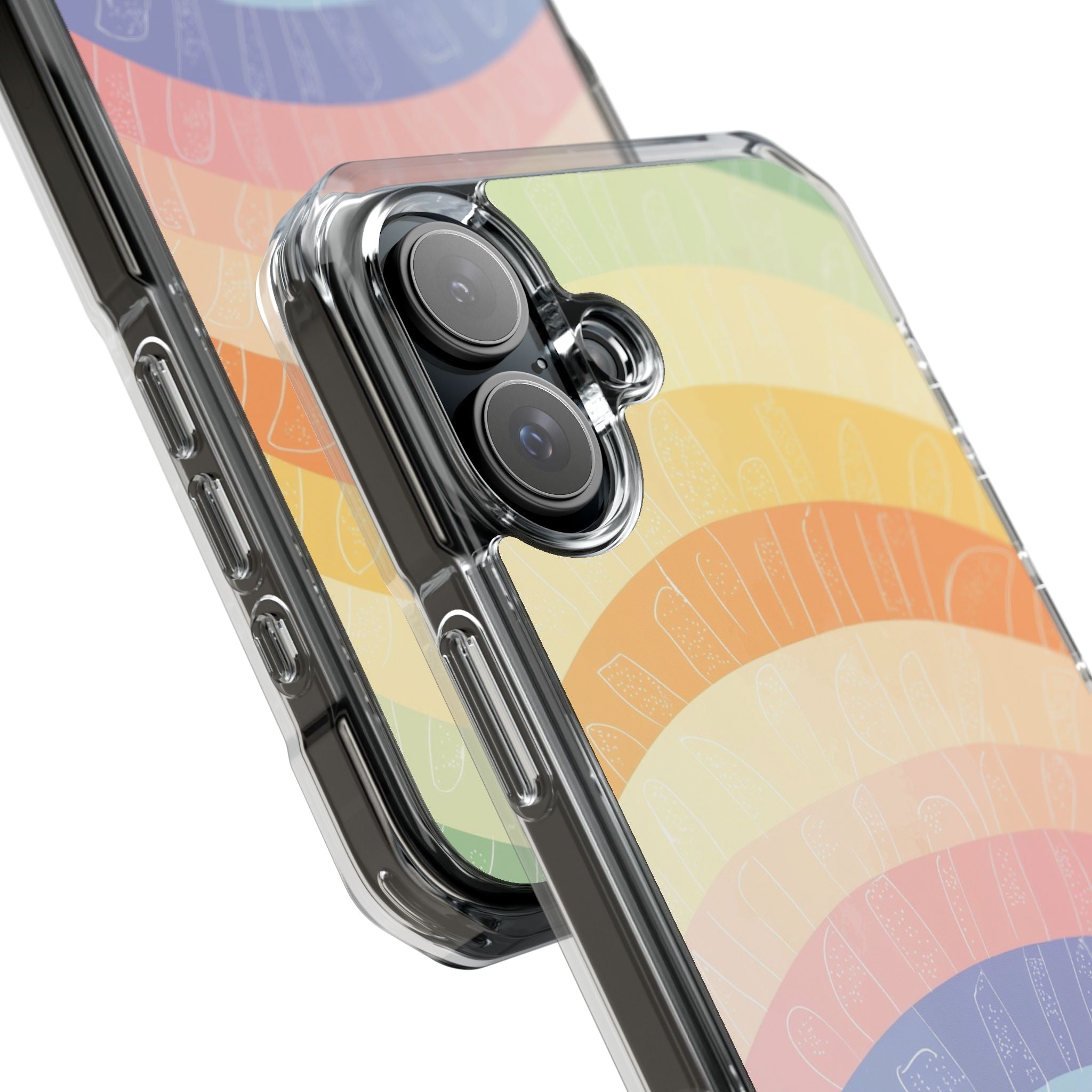Pastel Rainbow Bands iPhone 16 Plus Case - Impact