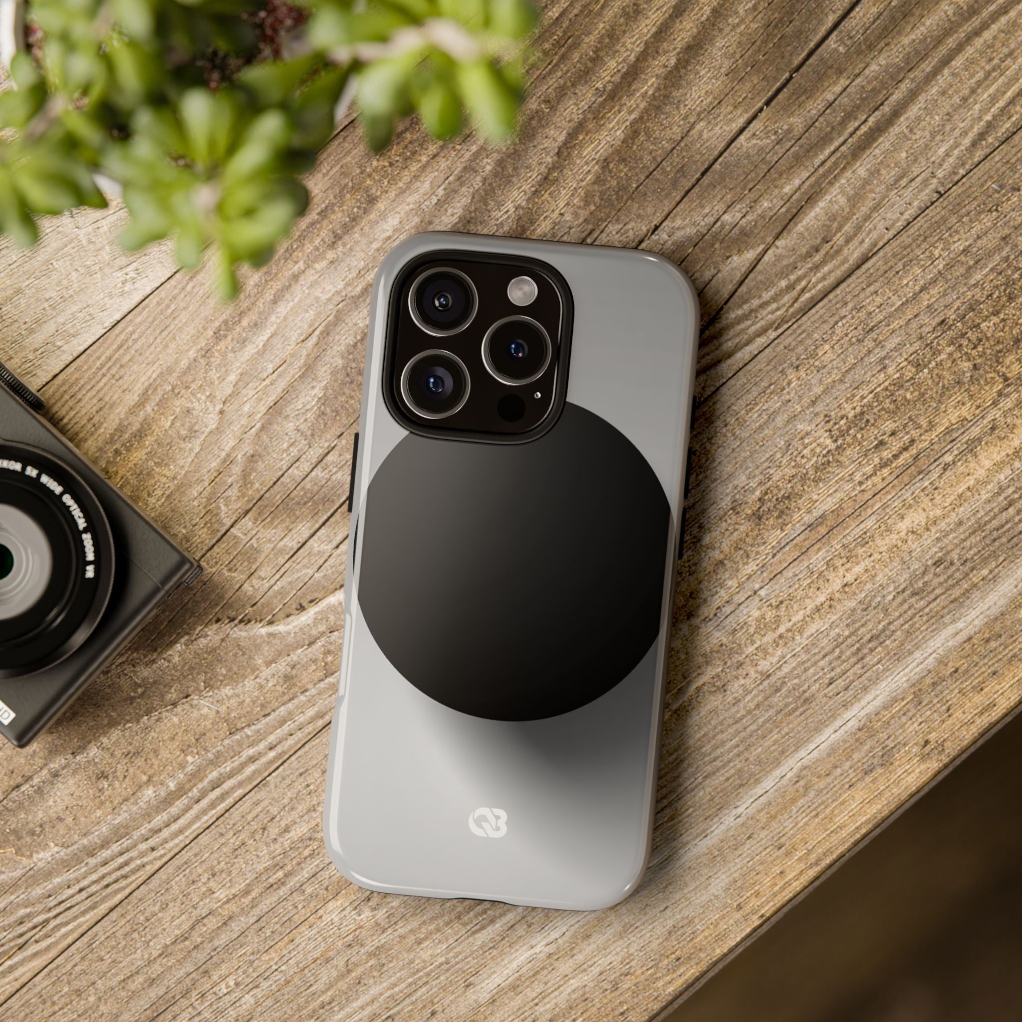 Grey Tough Phone Case for iPhone - Matte Onyx Sphere