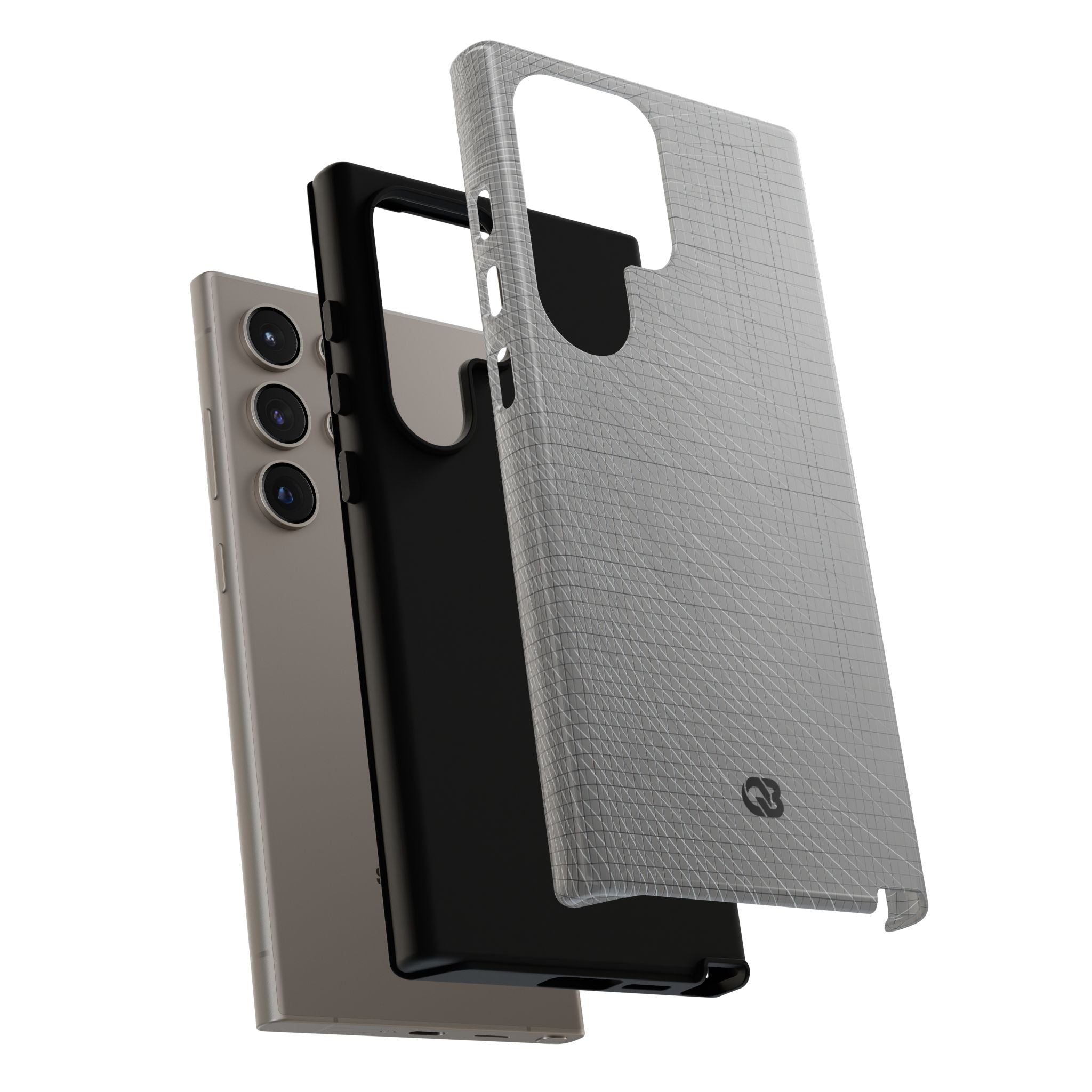 Grey Tough Phone Case for Samsung - Chrome Mesh Warp
