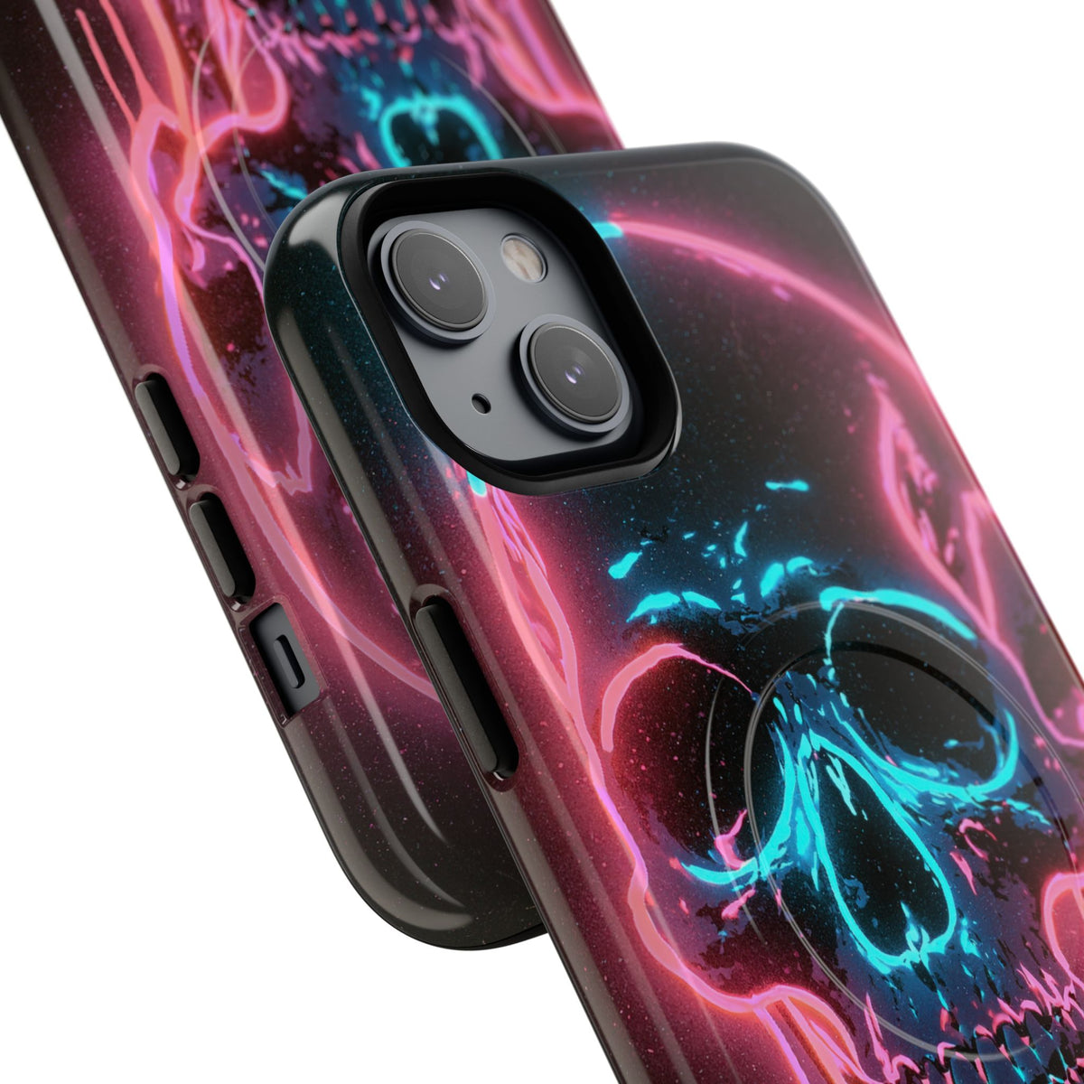 Neon Drip Skull · Tough 2.0 Magnetic Phone Case for iPhone · Black