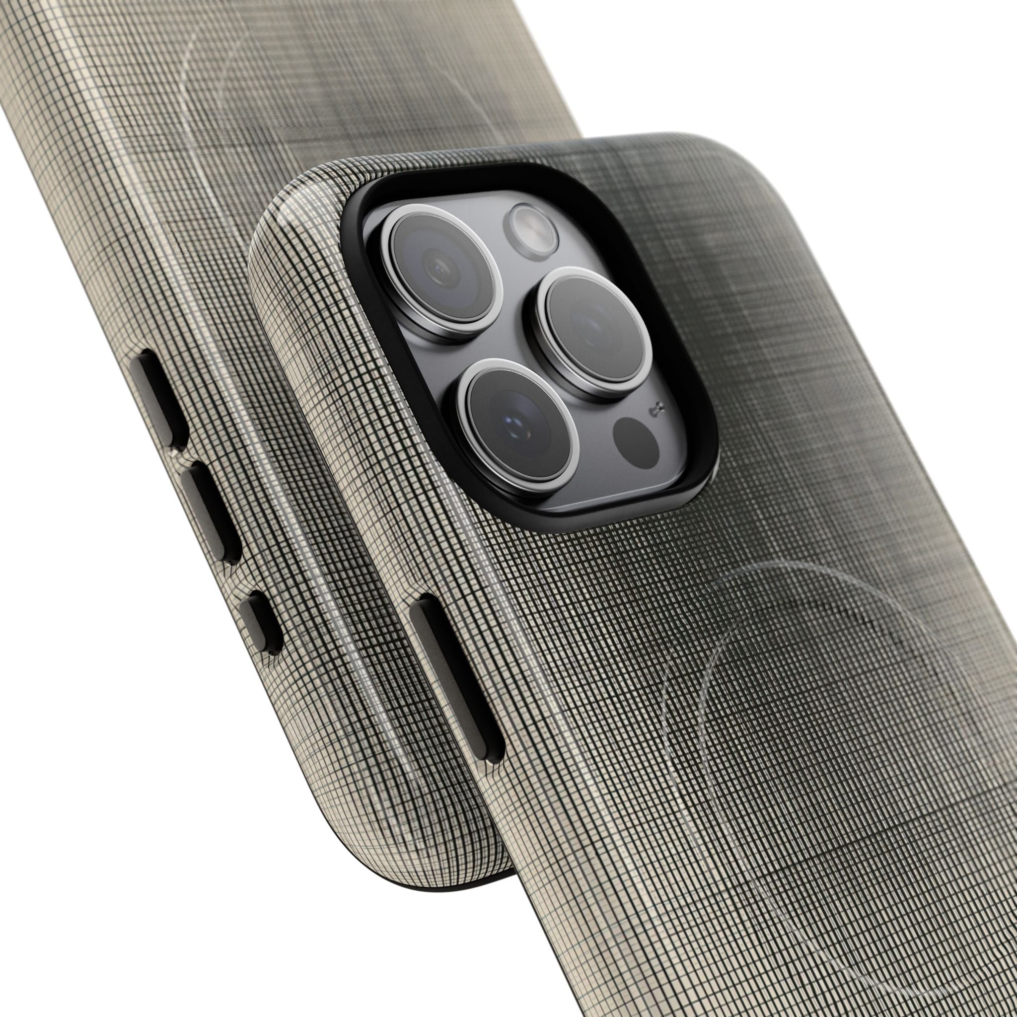 Beige Tough 2.0 Magsafe Phone Case for iPhone - Carbon Screen Grid