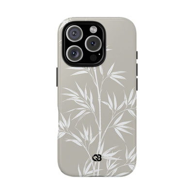 Beige Tough Phone Case for iPhone - Sandstone Bamboo Stalks