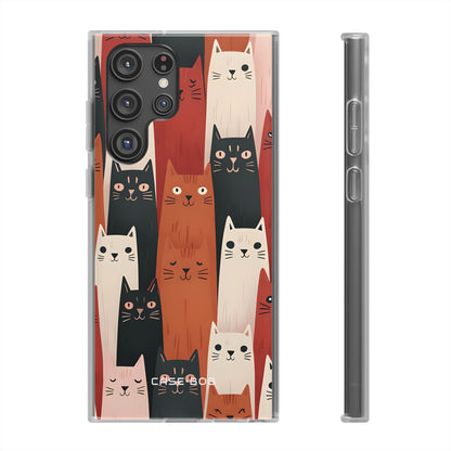 Verlängerte Katzen Schwarze Samsung S22 Ultra Case - Soft