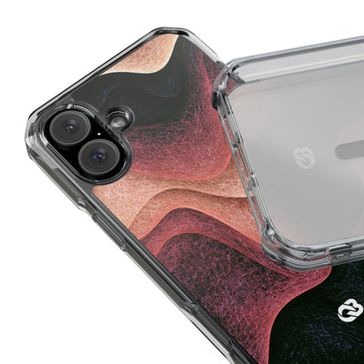 Rose Contour Waves · Clear Impact Magnetic Phone Case for iPhone · Pink