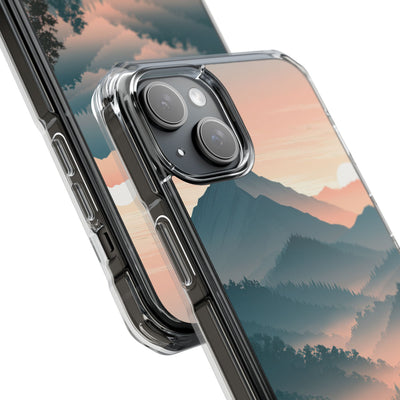 Teal Impact MagSafe Phone Case for iPhone - Alpine Teal Horizon