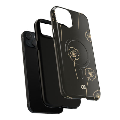 Black Tough 2.0 Magsafe Phone Case for iPhone - Obsidian Sand Petals