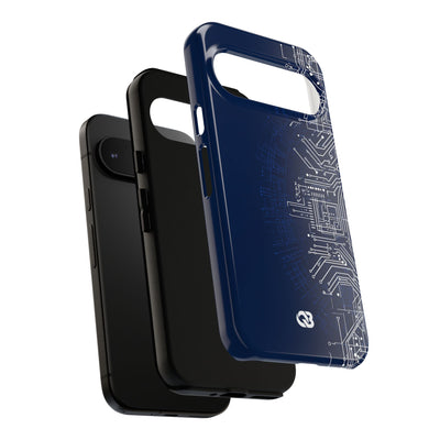 Blue Tough Phone Case for Google Pixel - Cobalt Circuit Logic