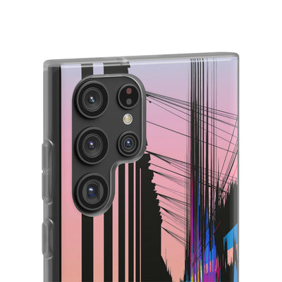 Blue Lite Phone Case for Samsung - Fractured Data Skyline