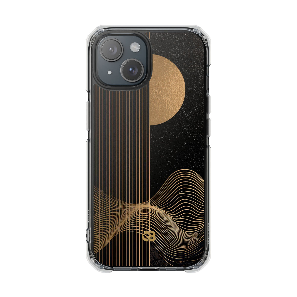 Lunar Topo Horizon · Clear Impact Magnetic Phone Case for iPhone · Black