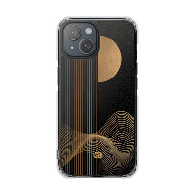 Lunar Topo Horizon · Clear Impact Magnetic Phone Case for iPhone · Black