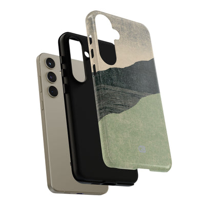 Green Tough Phone Case for Samsung - Moss Ridge Grain